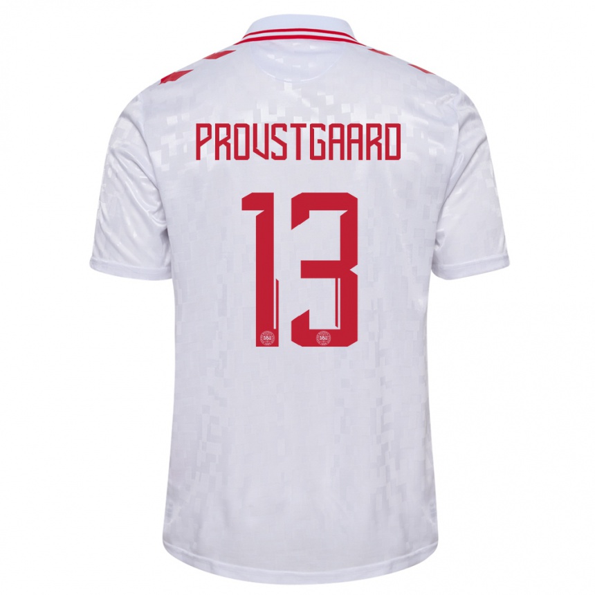 Hombre Fútbol Camiseta Dinamarca Oliver Provstgaard #13 Blanco 2ª Equipación 24-26 Argentina