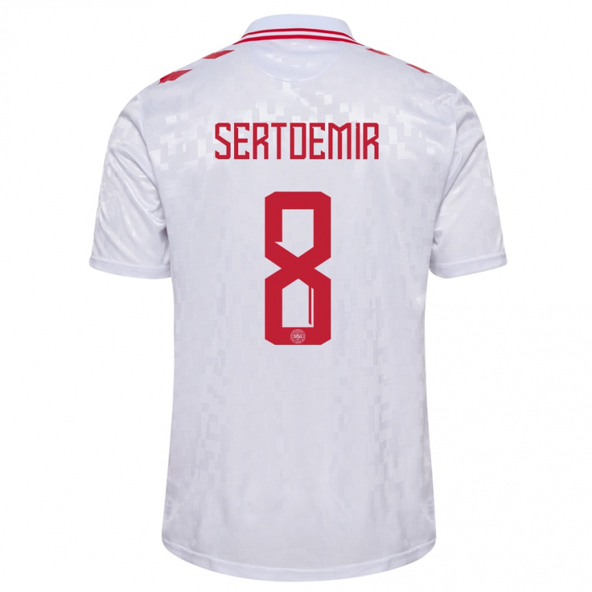 Hombre Fútbol Camiseta Dinamarca Zidan Sertdemir #8 Blanco 2ª Equipación 24-26 Argentina