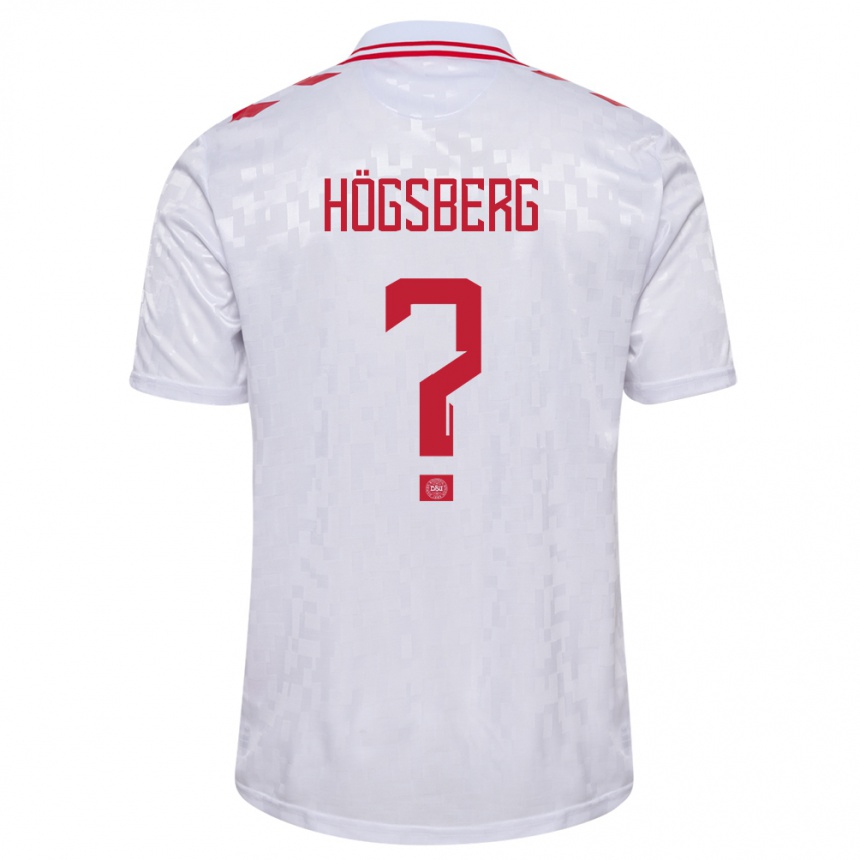 Hombre Fútbol Camiseta Dinamarca Lucas Högsberg #0 Blanco 2ª Equipación 24-26 Argentina