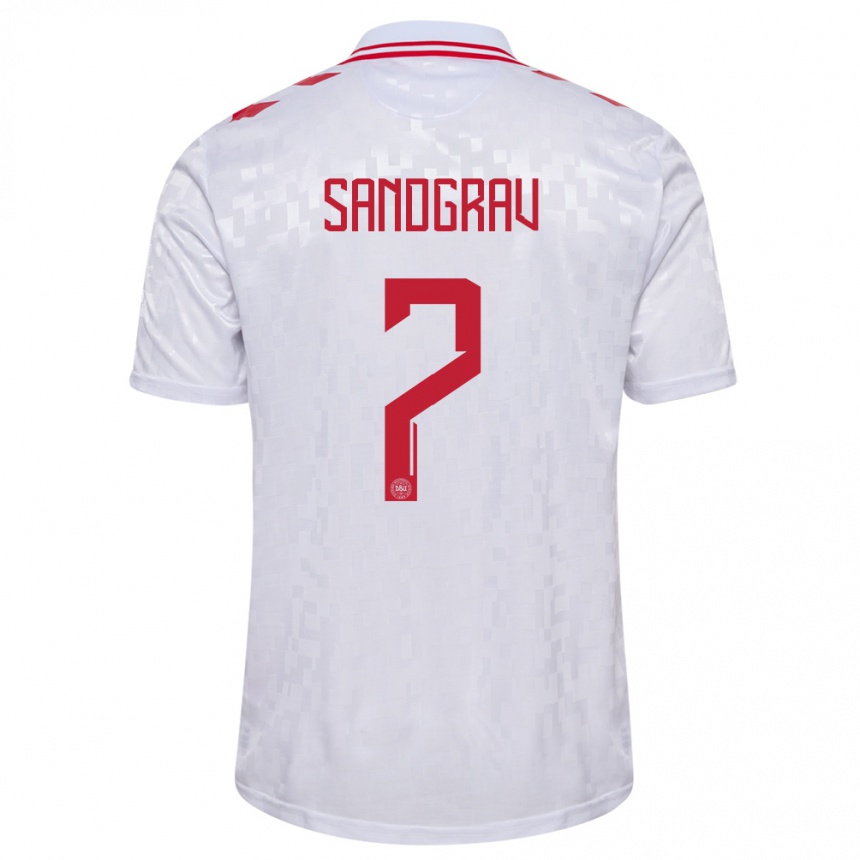 Hombre Fútbol Camiseta Dinamarca Lauge Sandgrav #7 Blanco 2ª Equipación 24-26 Argentina