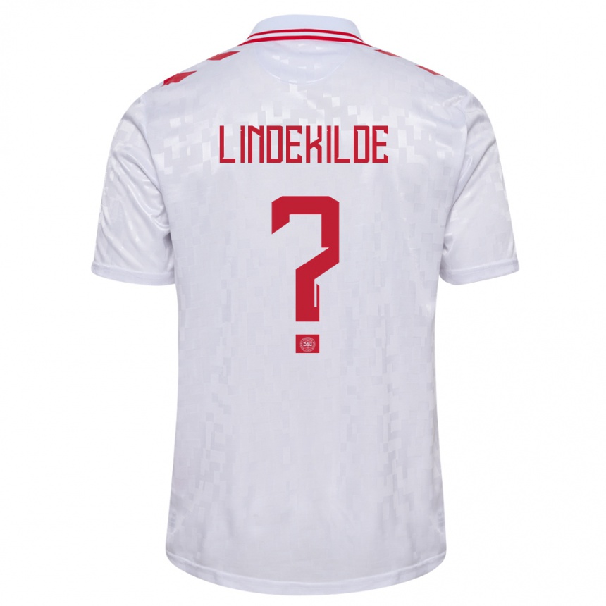 Hombre Fútbol Camiseta Dinamarca Jonatan Lindekilde #0 Blanco 2ª Equipación 24-26 Argentina