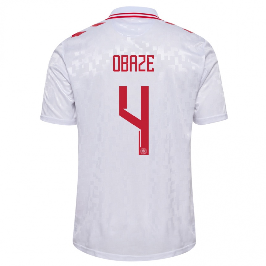 Hombre Fútbol Camiseta Dinamarca Isabella Obaze #4 Blanco 2ª Equipación 24-26 Argentina