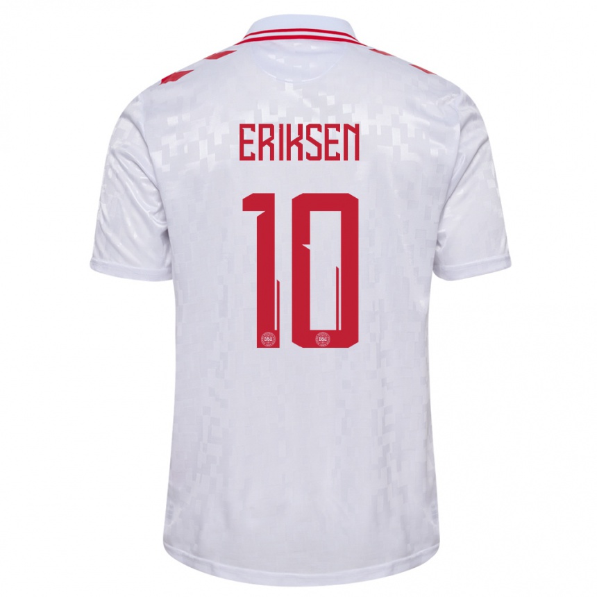 Hombre Fútbol Camiseta Dinamarca Christian Eriksen #10 Blanco 2ª Equipación 24-26 Argentina