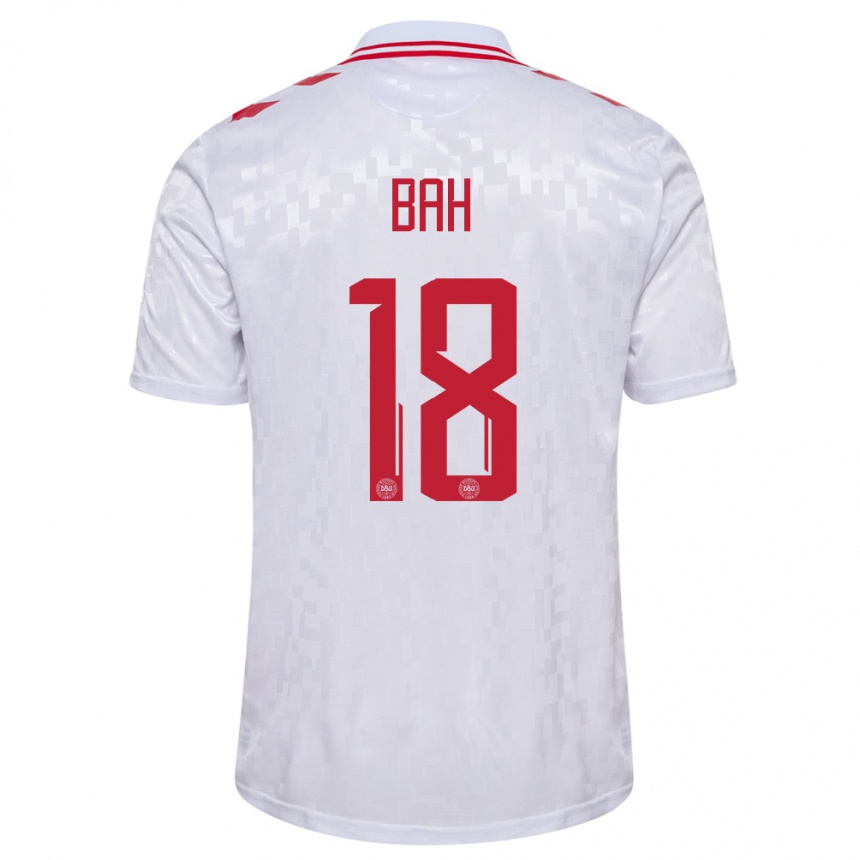 Hombre Fútbol Camiseta Dinamarca Alexander Bah #18 Blanco 2ª Equipación 24-26 Argentina