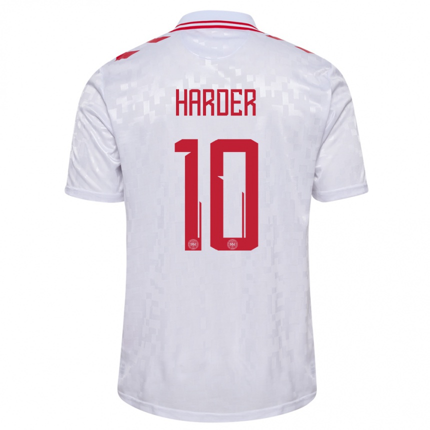 Hombre Fútbol Camiseta Dinamarca Pernille Harder #10 Blanco 2ª Equipación 24-26 Argentina