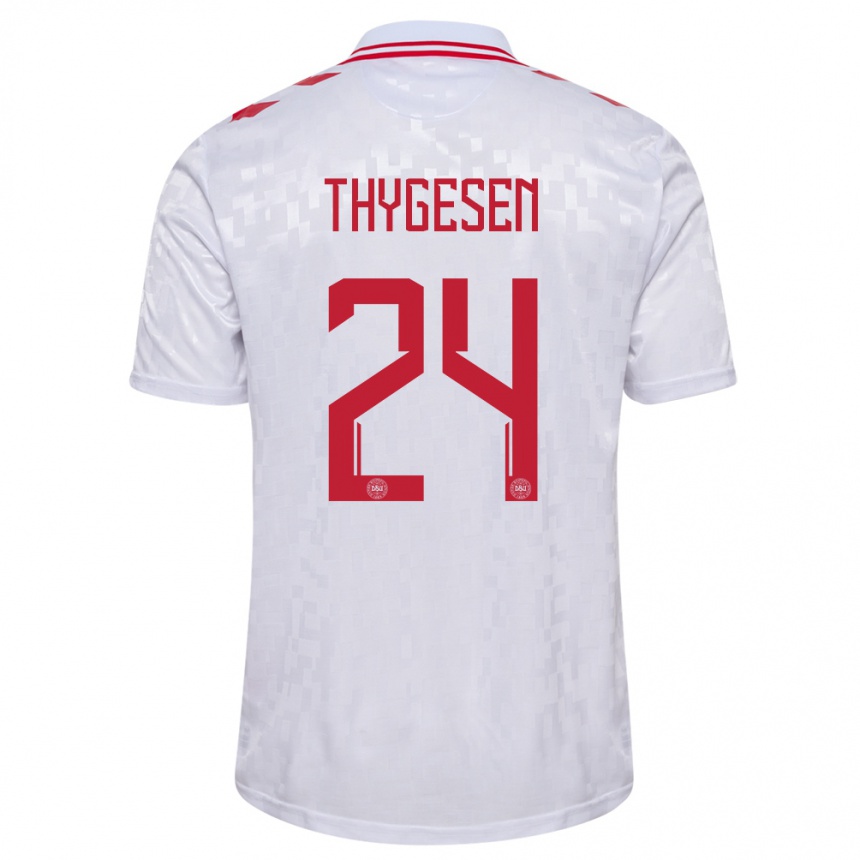 Hombre Fútbol Camiseta Dinamarca Sarah Thygesen #24 Blanco 2ª Equipación 24-26 Argentina