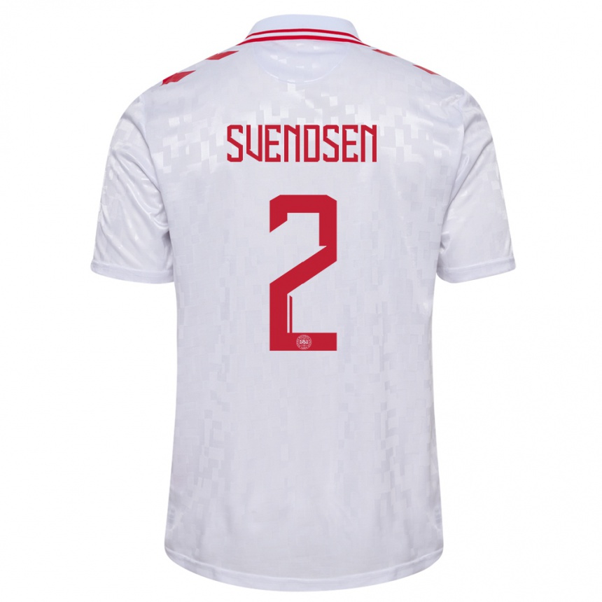 Hombre Fútbol Camiseta Dinamarca Oliver Svendsen #2 Blanco 2ª Equipación 24-26 Argentina