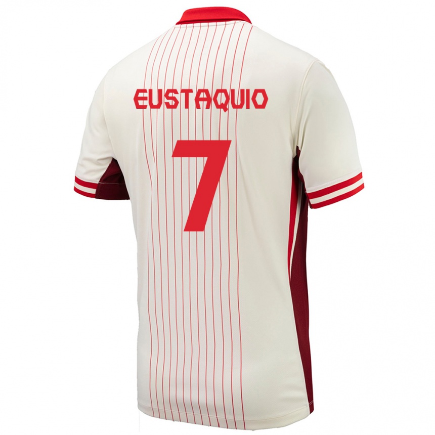 Hombre Fútbol Camiseta Canadá Stephen Eustaquio #7 Blanco 2ª Equipación 24-26 Argentina