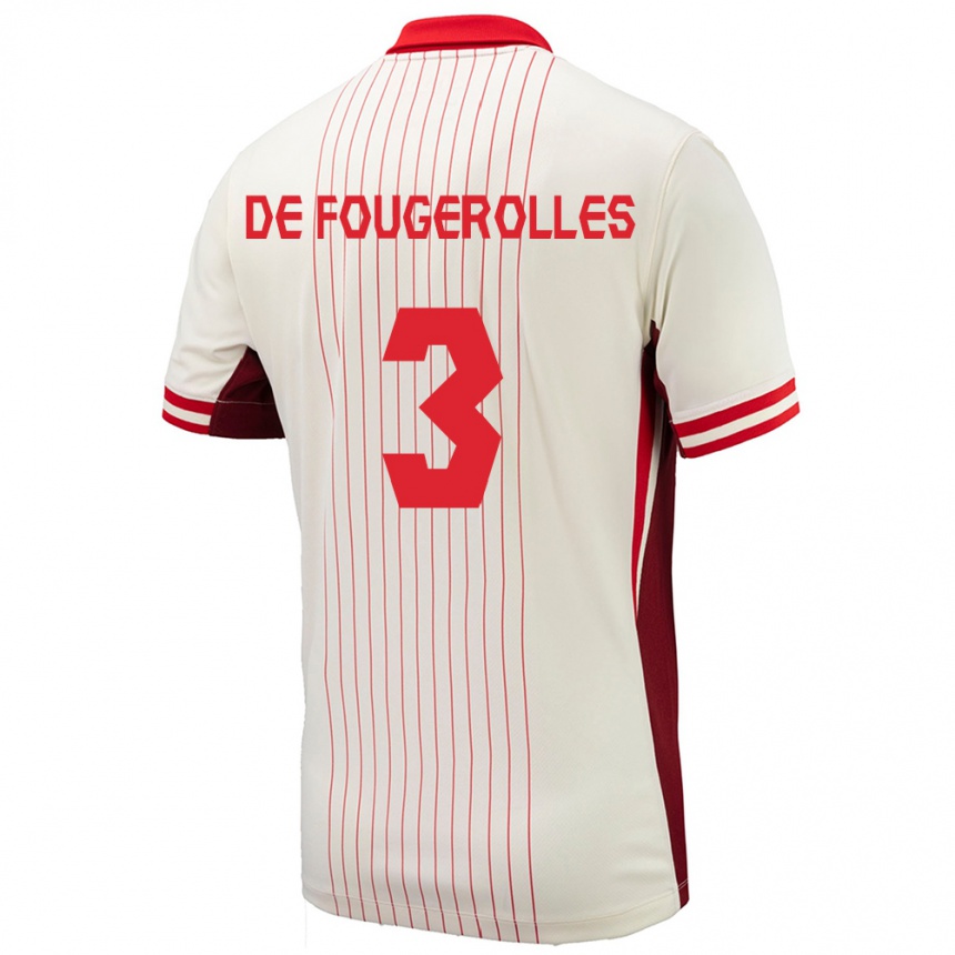 Hombre Fútbol Camiseta Canadá Luc De Fougerolles #3 Blanco 2ª Equipación 24-26 Argentina