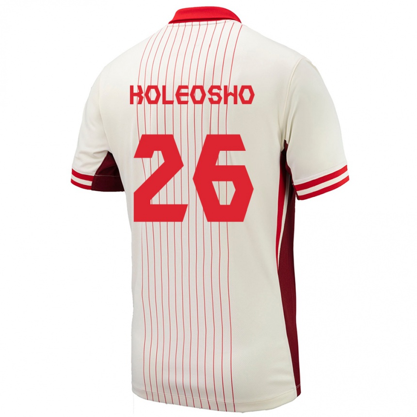 Hombre Fútbol Camiseta Canadá Luca Koleosho #26 Blanco 2ª Equipación 24-26 Argentina