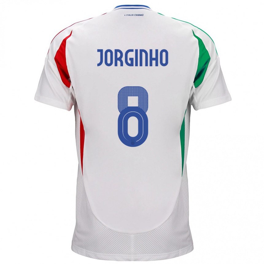 Hombre Fútbol Camiseta Italia Jorginho #8 Blanco 2ª Equipación 24-26 Argentina