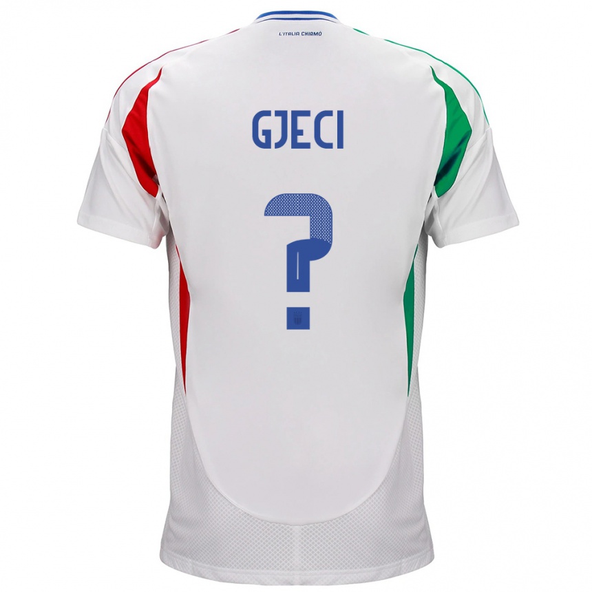 Hombre Fútbol Camiseta Italia Delis Gjeci #0 Blanco 2ª Equipación 24-26 Argentina