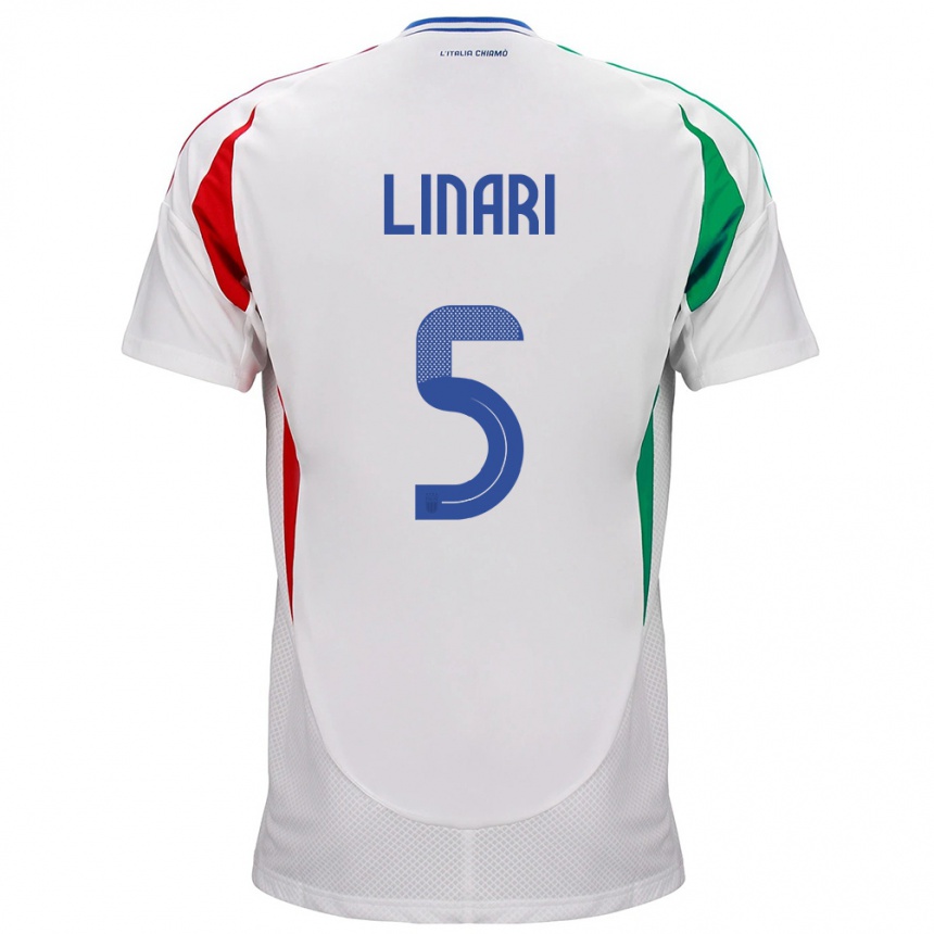 Hombre Fútbol Camiseta Italia Elena Linari #5 Blanco 2ª Equipación 24-26 Argentina