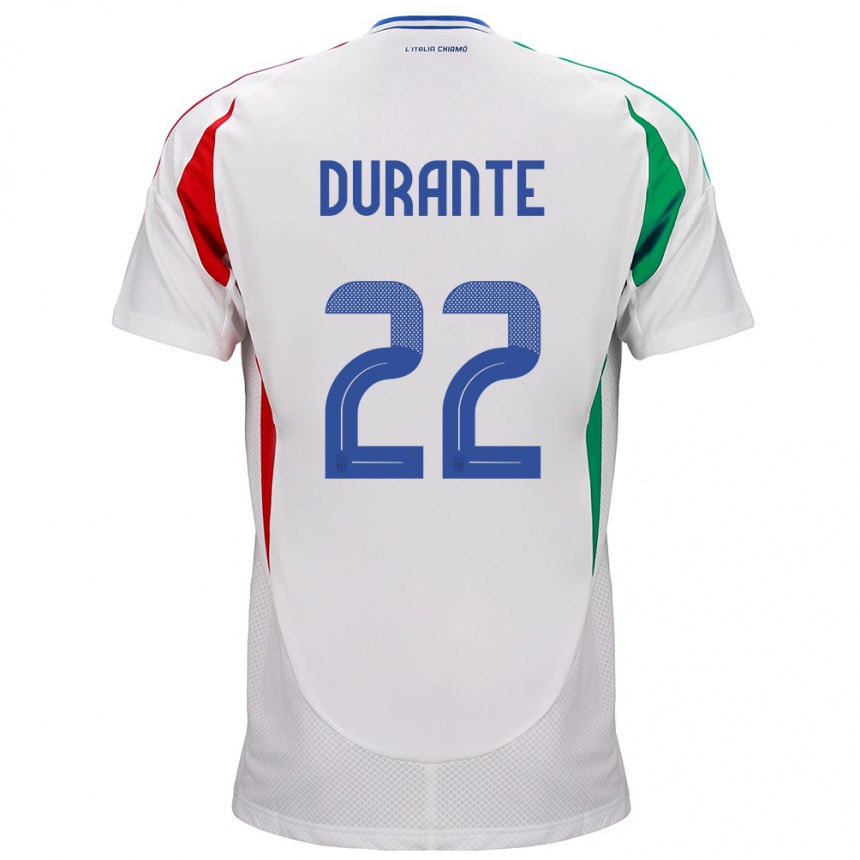 Hombre Fútbol Camiseta Italia Francesca Durante #22 Blanco 2ª Equipación 24-26 Argentina