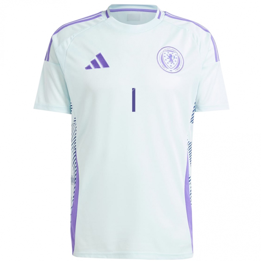 Hombre Fútbol Camiseta Escocia Alfie Halliwell #1 Azul Menta Claro 2ª Equipación 24-26 Argentina