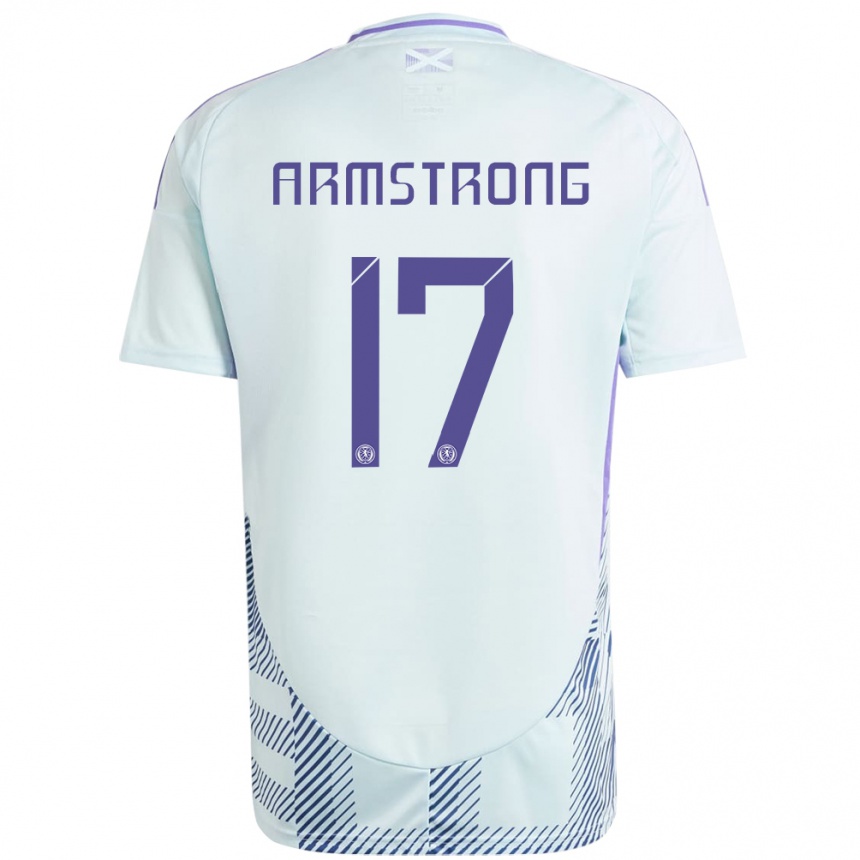 Hombre Fútbol Camiseta Escocia Stuart Armstrong #17 Azul Menta Claro 2ª Equipación 24-26 Argentina