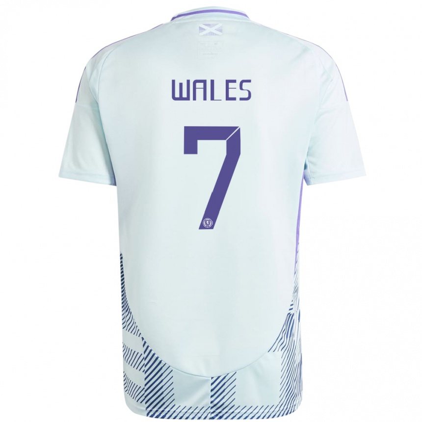 Hombre Fútbol Camiseta Escocia Bobby Wales #7 Azul Menta Claro 2ª Equipación 24-26 Argentina