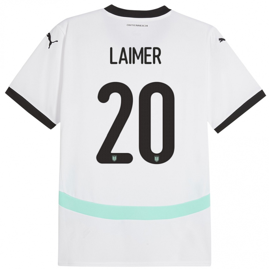 Hombre Fútbol Camiseta Austria Konrad Laimer #20 Blanco 2ª Equipación 24-26 Argentina