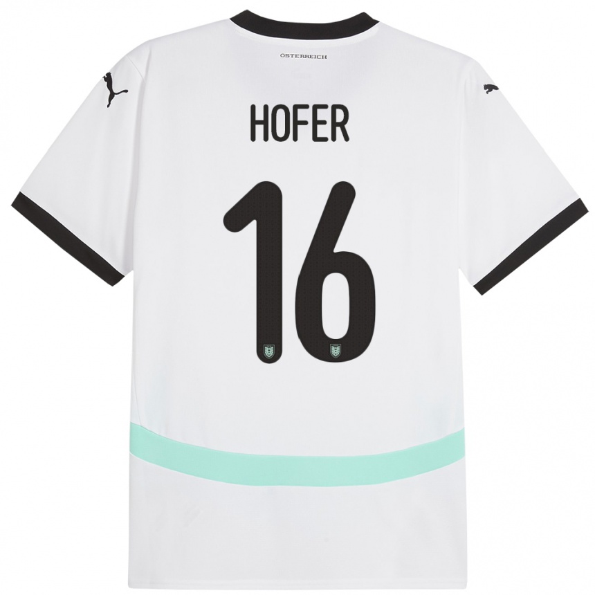 Hombre Fútbol Camiseta Austria Raphael Hofer #16 Blanco 2ª Equipación 24-26 Argentina