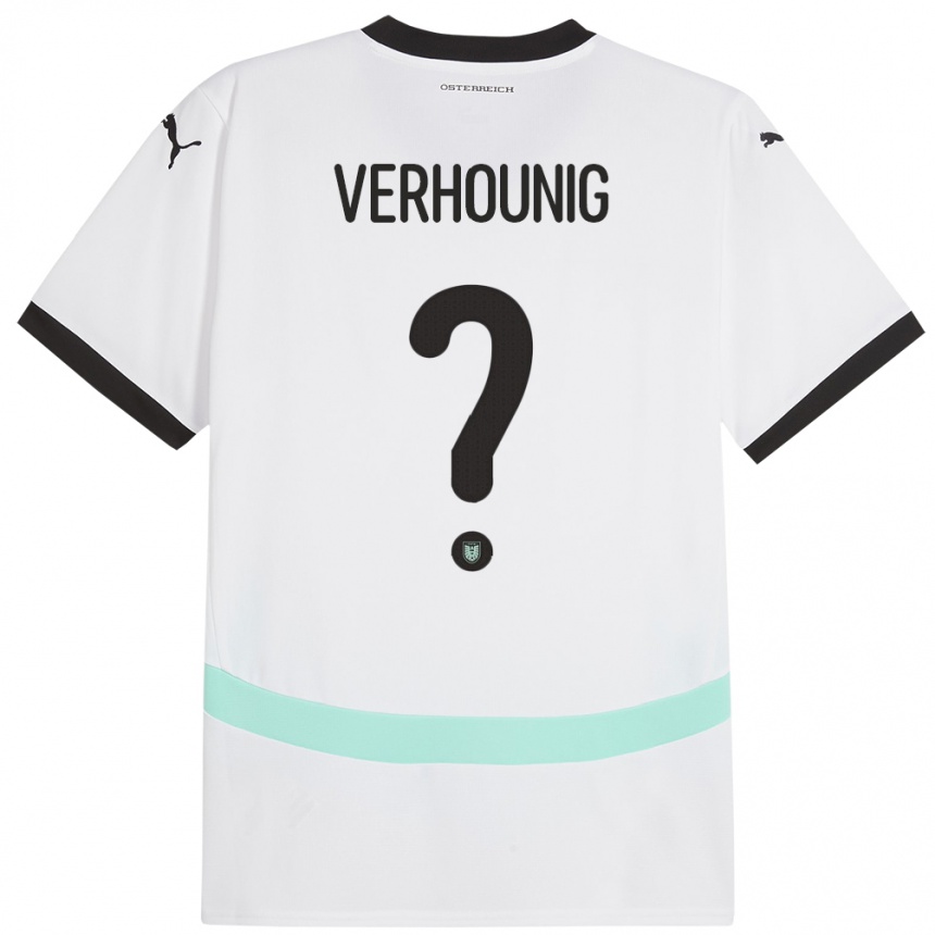 Hombre Fútbol Camiseta Austria Phillip Verhounig #0 Blanco 2ª Equipación 24-26 Argentina