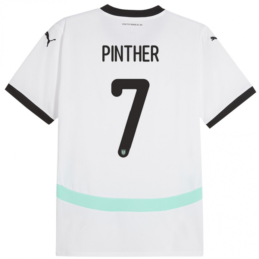 Hombre Fútbol Camiseta Austria Viktoria Pinther #7 Blanco 2ª Equipación 24-26 Argentina