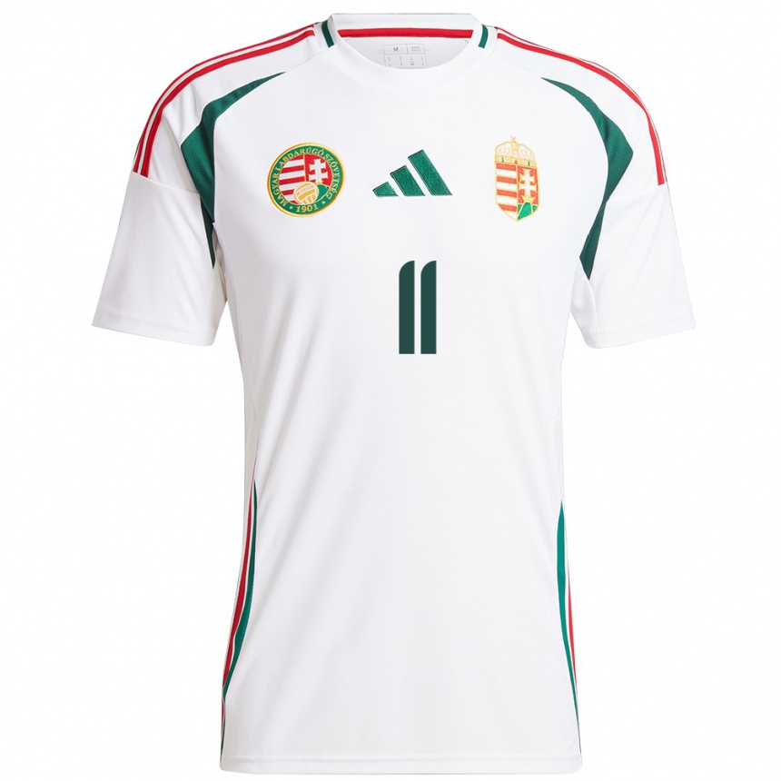 Hombre Fútbol Camiseta Hungría Zalán Kerezsi #11 Blanco 2ª Equipación 24-26 Argentina