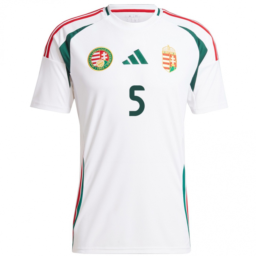 Hombre Fútbol Camiseta Hungría Emőke Pápai #5 Blanco 2ª Equipación 24-26 Argentina