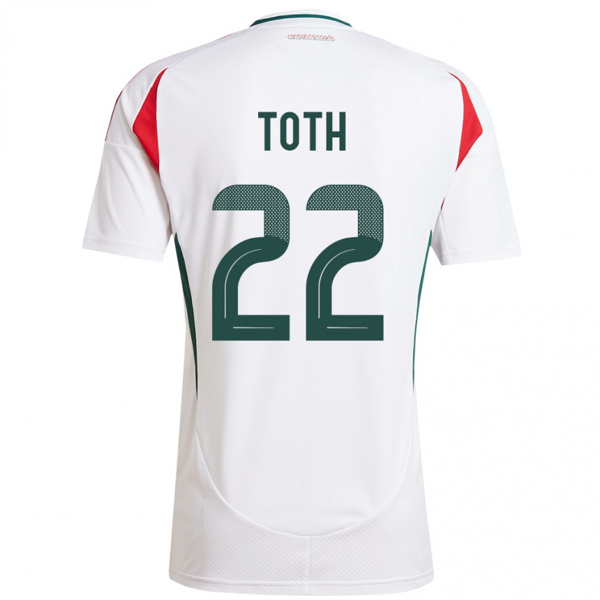 Hombre Fútbol Camiseta Hungría Balázs Tóth #22 Blanco 2ª Equipación 24-26 Argentina