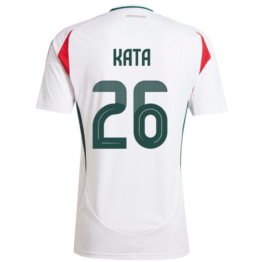 Hombre Fútbol Camiseta Hungría Mihály Kata #26 Blanco 2ª Equipación 24-26 Argentina