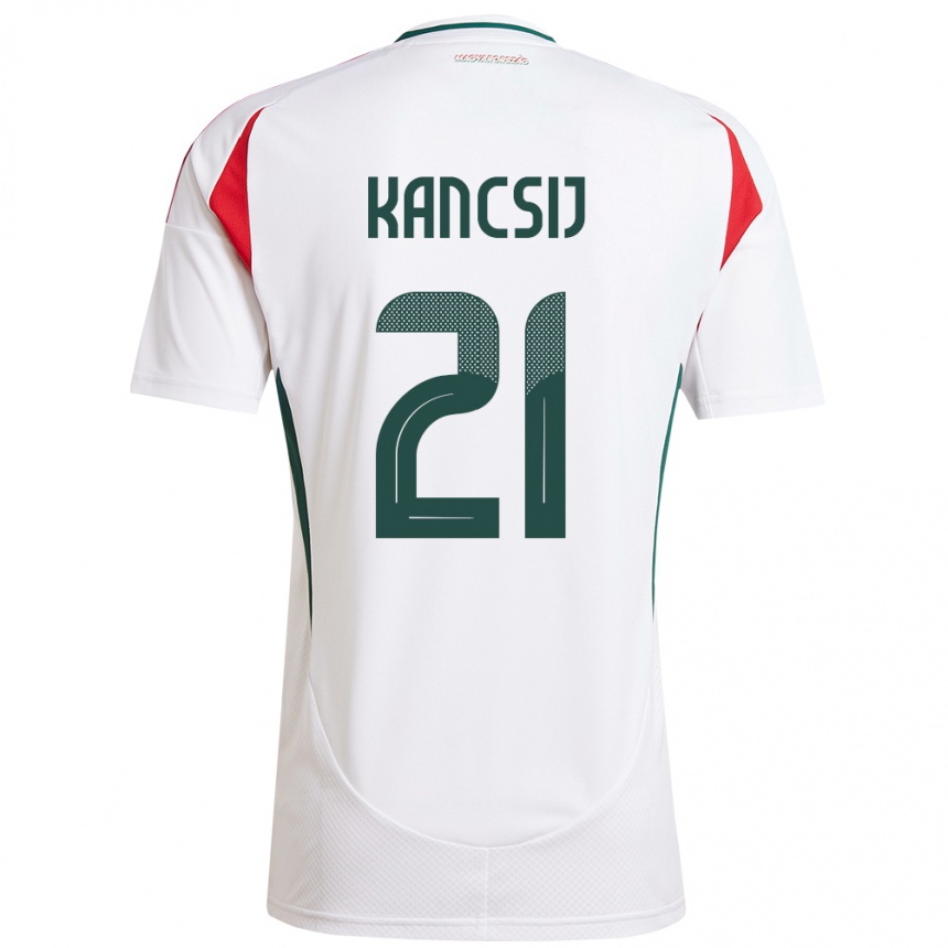 Hombre Fútbol Camiseta Hungría Artúr Kancsij #21 Blanco 2ª Equipación 24-26 Argentina