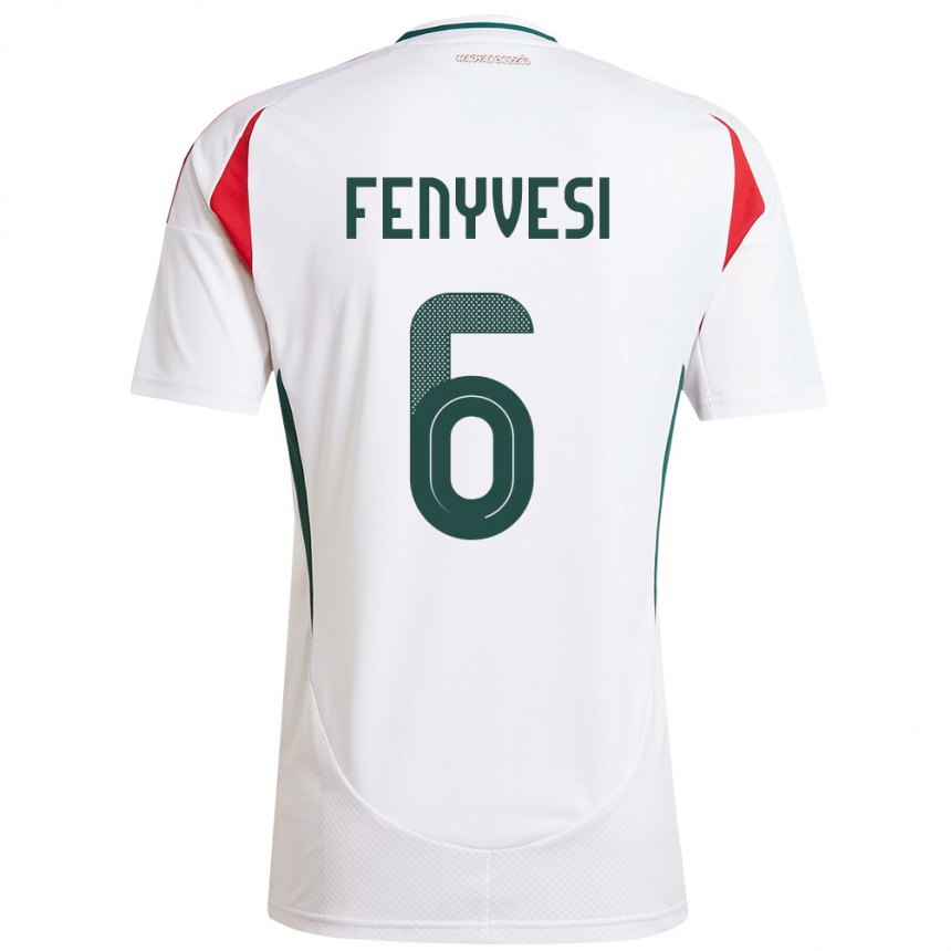 Hombre Fútbol Camiseta Hungría Evelin Fenyvesi #6 Blanco 2ª Equipación 24-26 Argentina