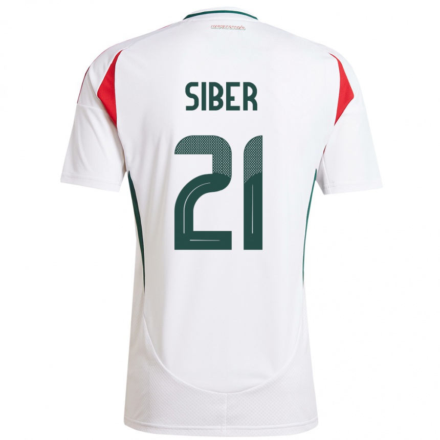 Hombre Fútbol Camiseta Hungría Glória Siber #21 Blanco 2ª Equipación 24-26 Argentina