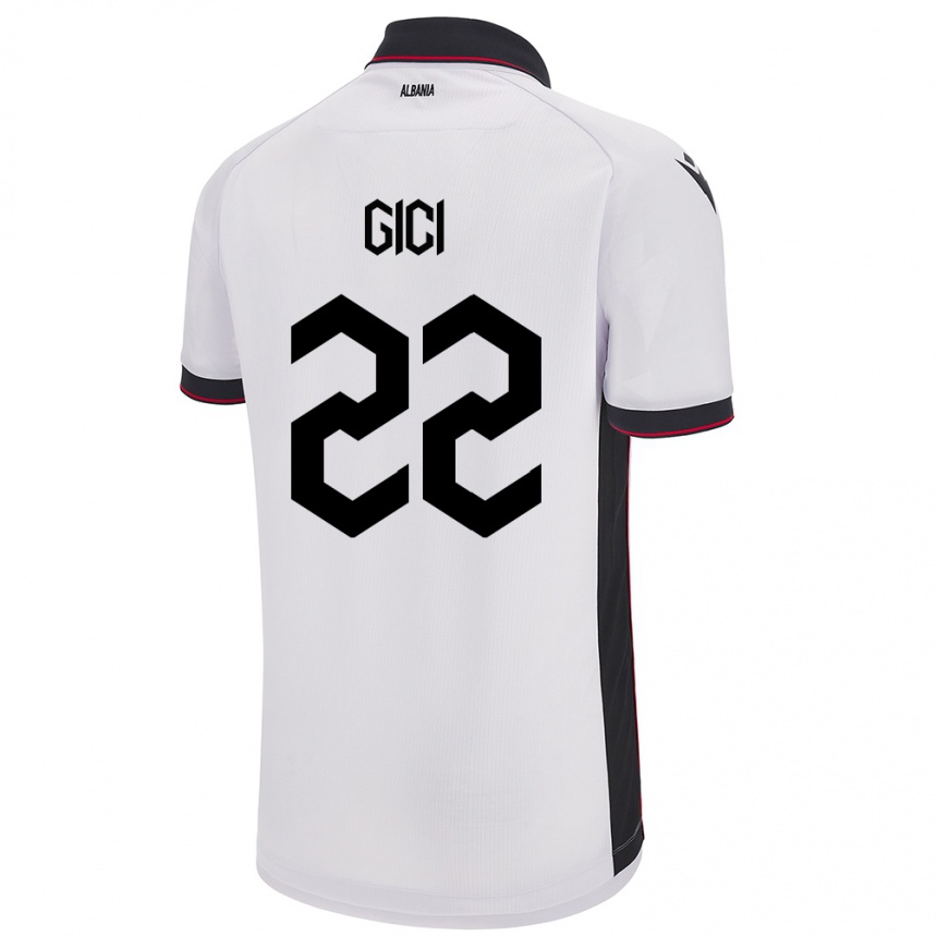 Hombre Fútbol Camiseta Albania Matias Gici #22 Blanco 2ª Equipación 24-26 Argentina