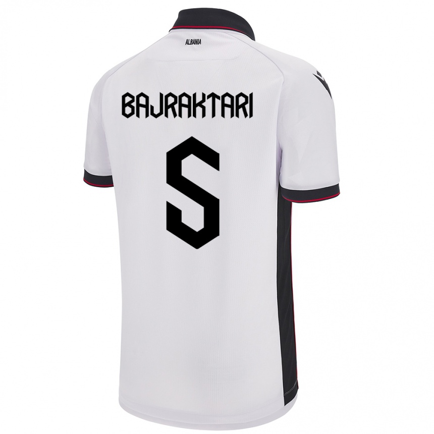 Hombre Fútbol Camiseta Albania Arbiona Bajraktari #5 Blanco 2ª Equipación 24-26 Argentina