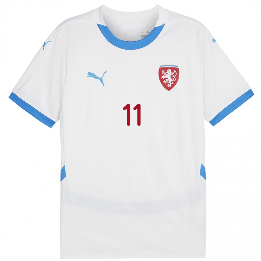 Hombre Fútbol Camiseta Chequia Kateřina Bužková #11 Blanco 2ª Equipación 24-26 Argentina