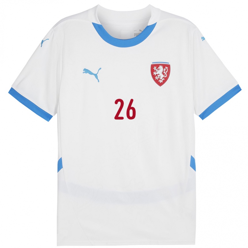 Hombre Fútbol Camiseta Chequia Matej Jurasek #26 Blanco 2ª Equipación 24-26 Argentina