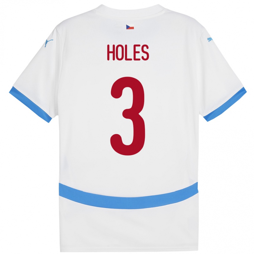 Hombre Fútbol Camiseta Chequia Tomas Holes #3 Blanco 2ª Equipación 24-26 Argentina