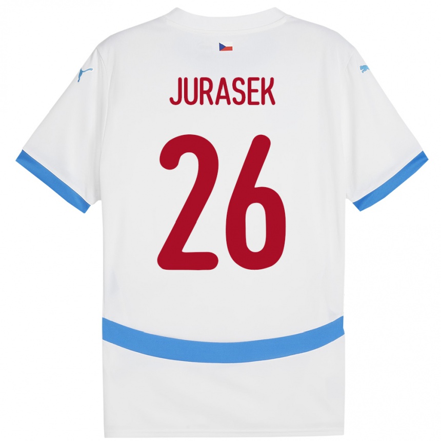 Hombre Fútbol Camiseta Chequia Matej Jurasek #26 Blanco 2ª Equipación 24-26 Argentina