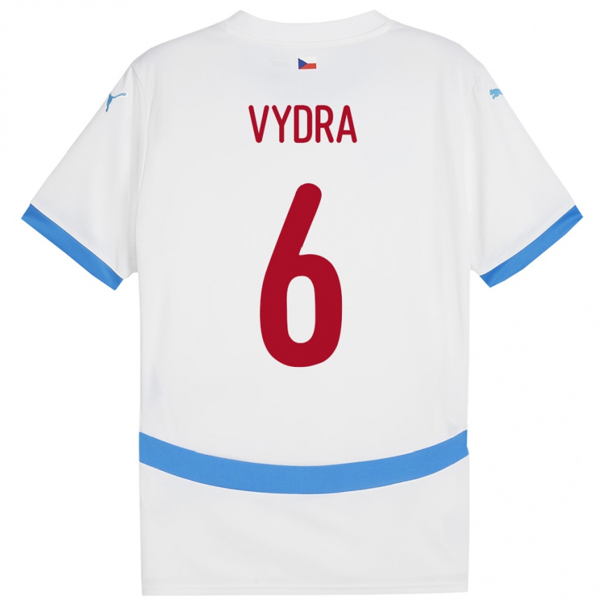 Hombre Fútbol Camiseta Chequia Patrik Vydra #6 Blanco 2ª Equipación 24-26 Argentina