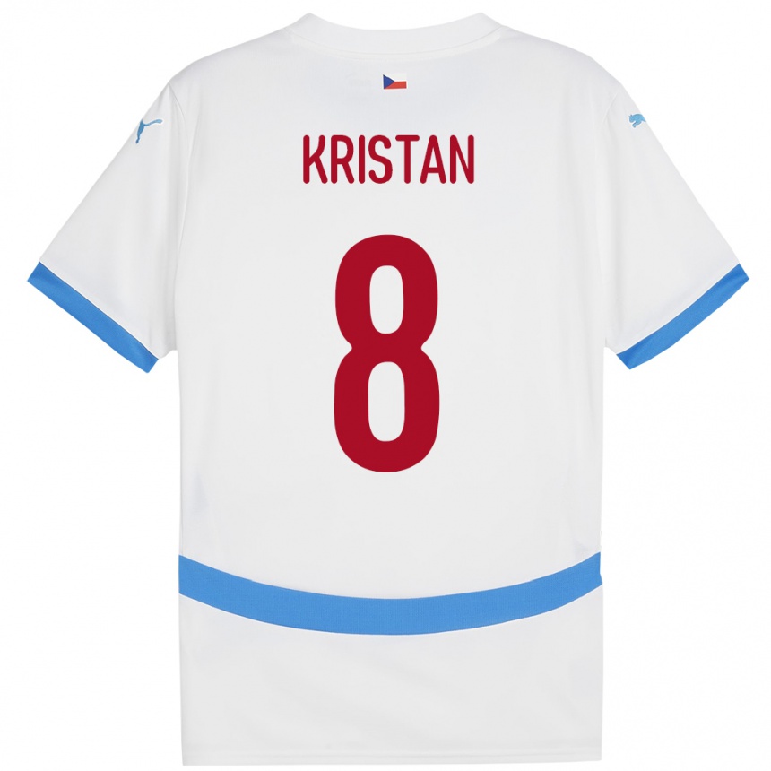 Hombre Fútbol Camiseta Chequia Jakub Kristan #8 Blanco 2ª Equipación 24-26 Argentina