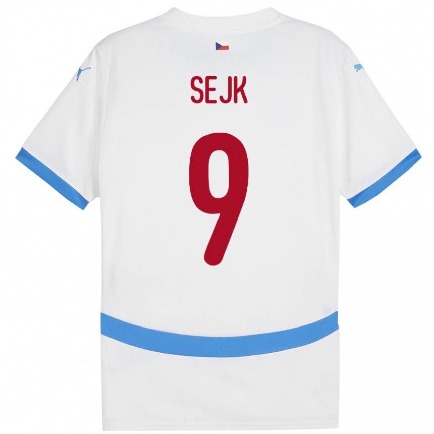 Hombre Fútbol Camiseta Chequia Vaclav Sejk #9 Blanco 2ª Equipación 24-26 Argentina