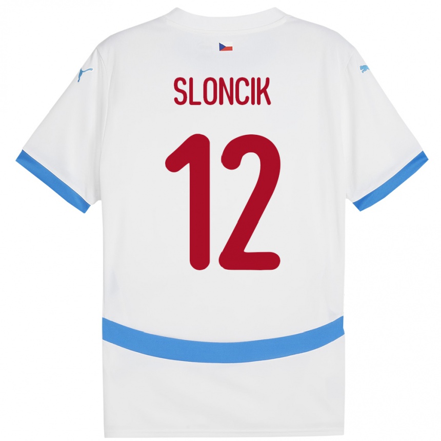 Hombre Fútbol Camiseta Chequia Tom Sloncik #12 Blanco 2ª Equipación 24-26 Argentina