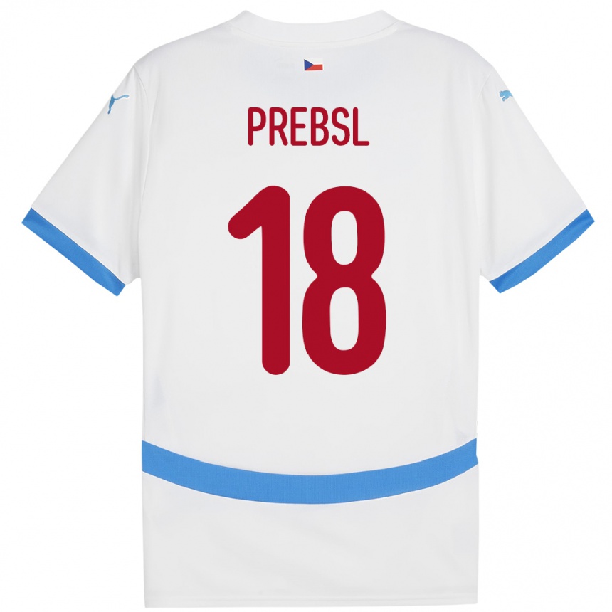 Hombre Fútbol Camiseta Chequia Filip Prebsl #18 Blanco 2ª Equipación 24-26 Argentina