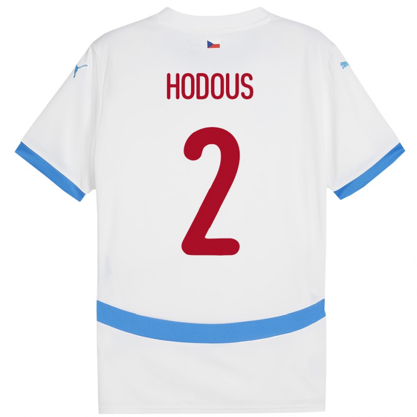 Hombre Fútbol Camiseta Chequia Petr Hodous #2 Blanco 2ª Equipación 24-26 Argentina