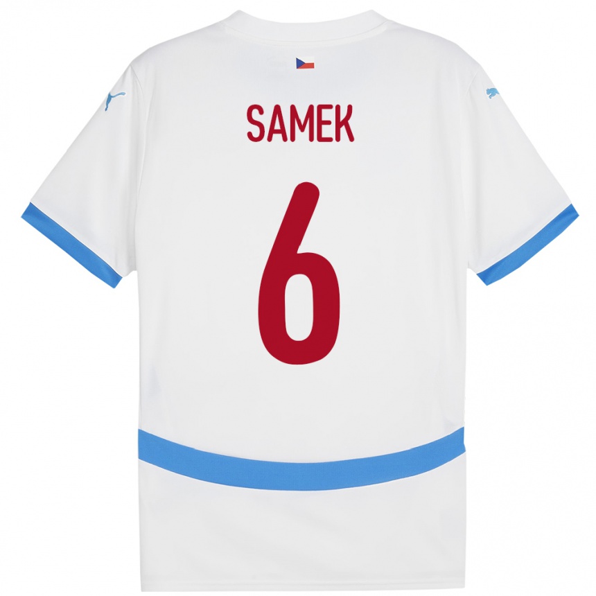 Hombre Fútbol Camiseta Chequia Daniel Samek #6 Blanco 2ª Equipación 24-26 Argentina