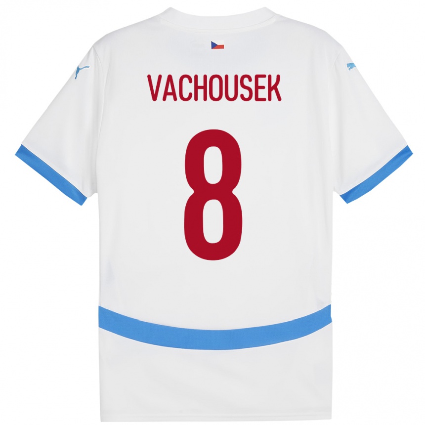 Hombre Fútbol Camiseta Chequia Tadeas Vachousek #8 Blanco 2ª Equipación 24-26 Argentina