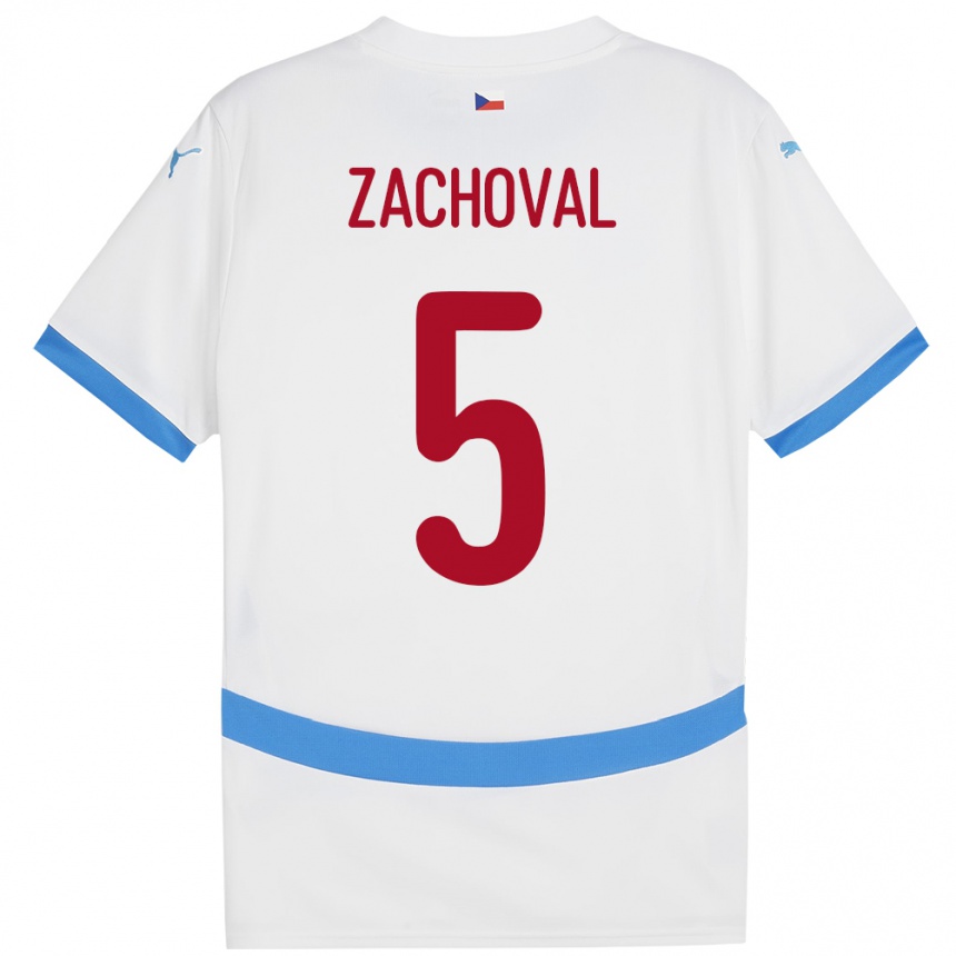 Hombre Fútbol Camiseta Chequia Matej Zachoval #5 Blanco 2ª Equipación 24-26 Argentina