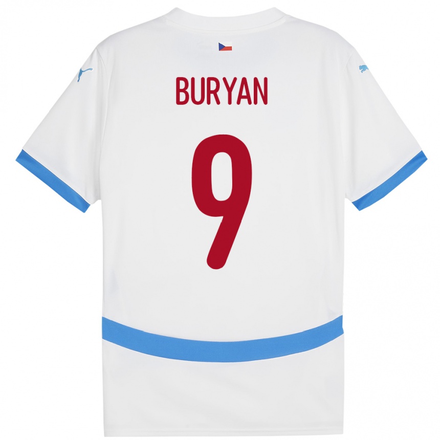 Hombre Fútbol Camiseta Chequia Jan Buryan #9 Blanco 2ª Equipación 24-26 Argentina