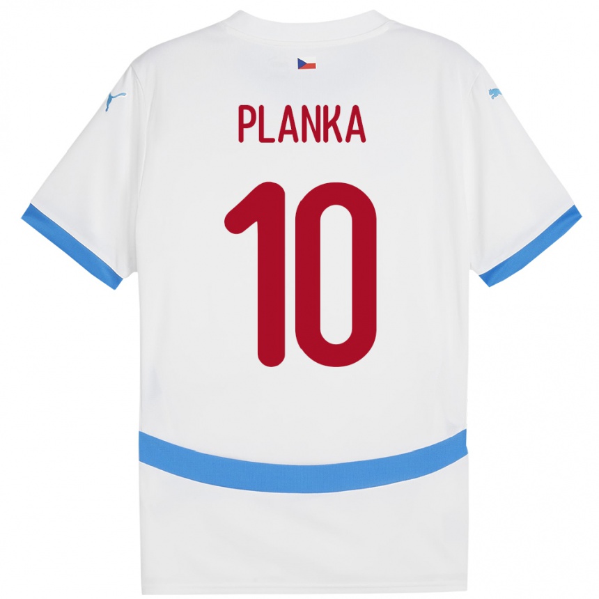 Hombre Fútbol Camiseta Chequia David Planka #10 Blanco 2ª Equipación 24-26 Argentina