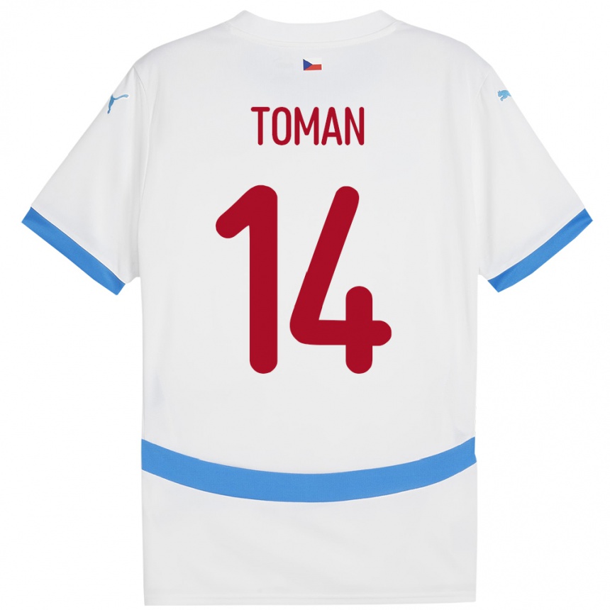 Hombre Fútbol Camiseta Chequia Zdenek Toman #14 Blanco 2ª Equipación 24-26 Argentina